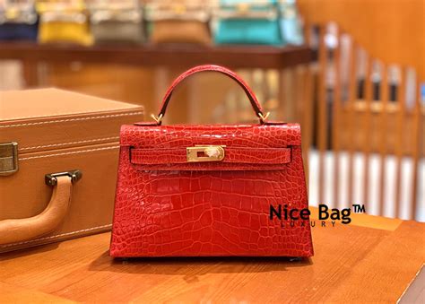 hermes kelly red crocodile